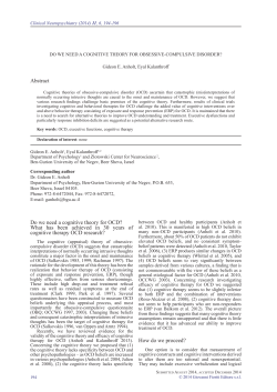abstract Do we need a cognitive theory for ocD?