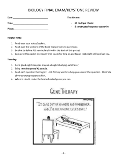Unit 1 Introduction (Basic Biological Principals)