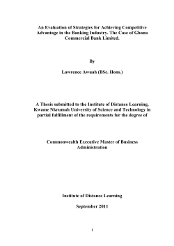 Achieving Competitive Advantage In The Banking Industry. The