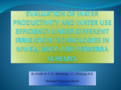 Evaluation Of Water Productivity And Water Use Efficiency