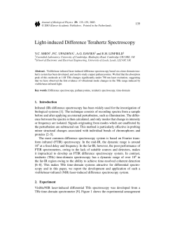 Light-induced Difference Terahertz Spectroscopy | SpringerLink