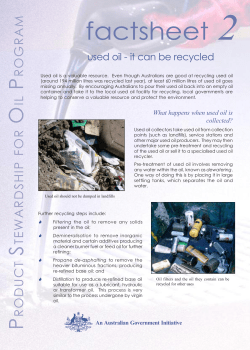 Used Oil - It Can Be Recycled