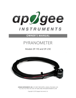 Owner`s Manual - Apogee Instruments