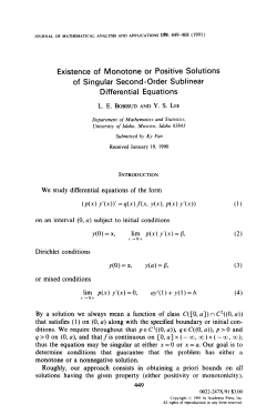 Existence of Monotone or Positive Solutions of