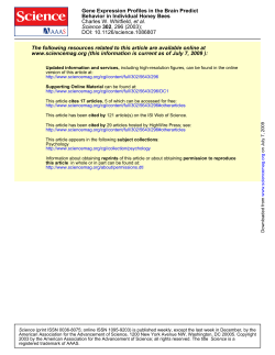 Gene Expression Profiles in the Brain Predict Behavior in Individual