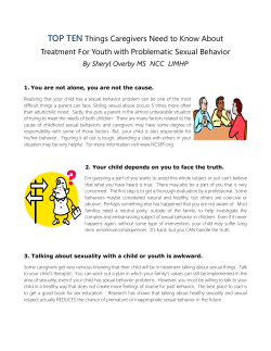 TOP TEN Things Caregivers Need to Know About Treatment For