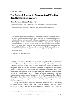 The Role of Theory in Developing Effective