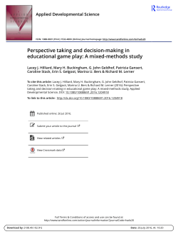 Perspective taking and decision-making in educational game play: A