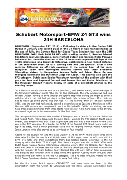 Schubert Motorsport-BMW Z4 GT3 wins 24H BARCELONA