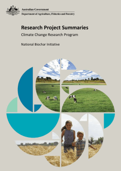 National Biochar Initiative - Department of Agriculture and Water