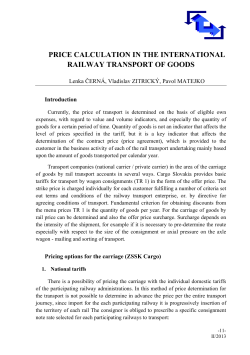 price calculation in the international railway transport of goods