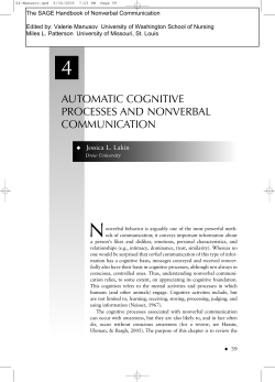 automatic cognitive processes and nonverbal communication