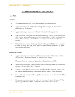Aggravated and Punitive Damages