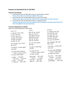 Answers to Homework Set 4, Fall 2013