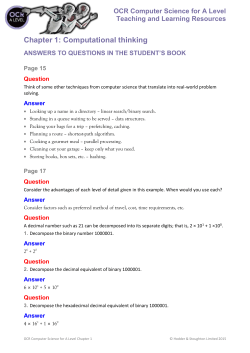 OCR Computer Science for A Level Teaching