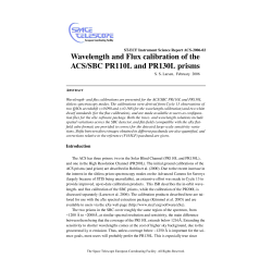 ST-ECF ISR ACS 2006-02 Wavelength and Flux calibration of the