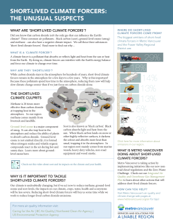 Short-Lived Climate Forcers Factsheet