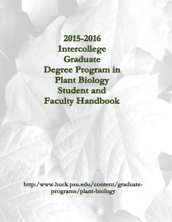 2015-2016 Plant Biology Student and Faculty Handbook