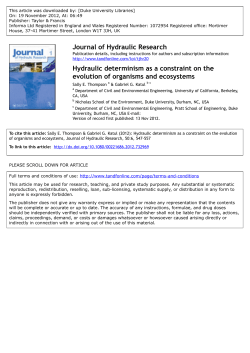 Hydraulic determinism as a constraint on the evolution of organisms