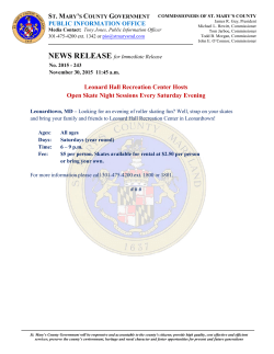 PUBLIC INFORMATION OFFICE Leonard Hall Recreation Center