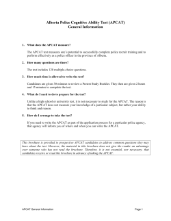 Alberta Police Cognitive Ability Test (APCAT)