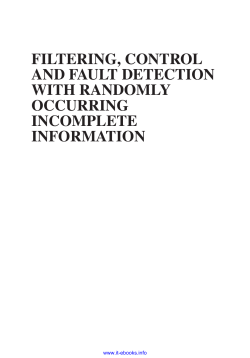 filtering, control and fault detection with randomly occurring