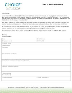 Letter of Medical Necessity