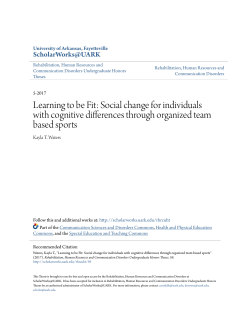 Learning to be Fit: Social change for individuals with cognitive