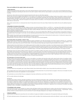 Terms and conditions for the supply of plants and