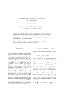 SUBORDINATION AND STABILIZATION OF PLANT FAMILIES