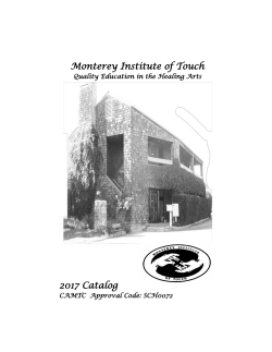 Monterey Institute of Touch 2017 Catalog