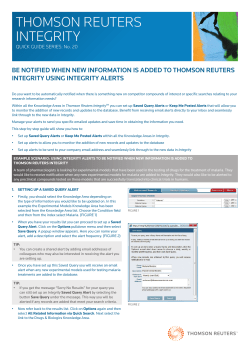 Be Notified When New Information Is Added To Thomson Reuters