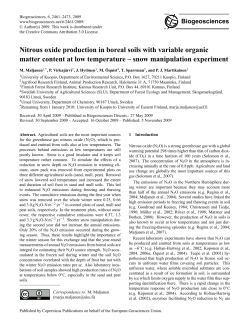 Nitrous oxide production in boreal soils with variable organic matter