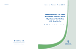Economics Working Paper 03-06. Adoption of Maize and Wheat