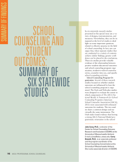 School counSeling and Student outcomeS: Summary