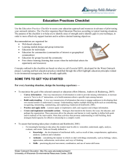 Education Practices Checklist
