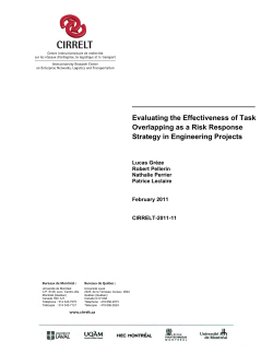 Evaluating the effectiveness of task overlapping as a risk response