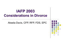 IAFP 2003 Considerations in Divorce