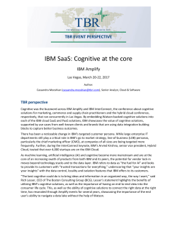 IBM SaaS: Cognitive at the core