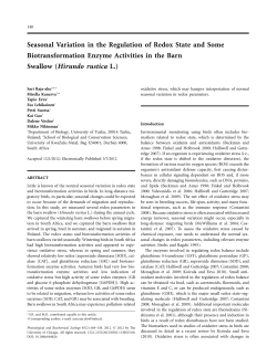 Seasonal Variation in the Regulation of Redox State and Some