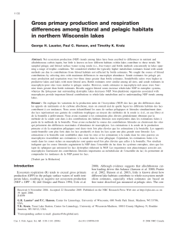 Gross primary production and respiration differences among littoral