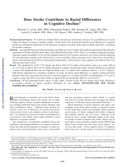 Does Stroke Contribute to Racial Differences in Cognitive Decline?