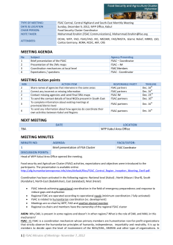 MEETING AGENDA MEETING Action points NEXT MEETING