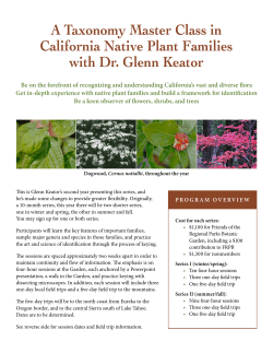 A Taxonomy Master Class in California Native Plant Families with Dr