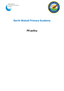 PR policy - North Walsall Primary Academy