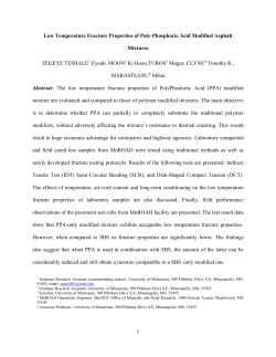 Low Temperature Fracture Properties of Poly