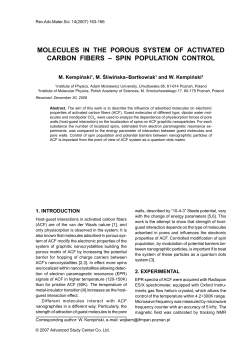 molecules in the porous system of activated carbon fibers &ndash; spin