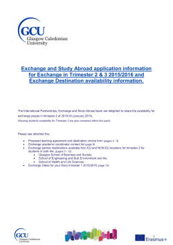 Exchange and Study Abroad application information for Exchange in
