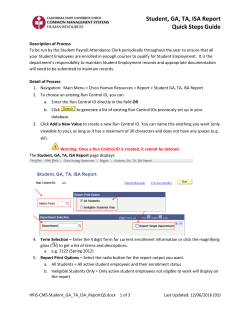 Student, GA, TA, ISA Report Quick Steps Guide