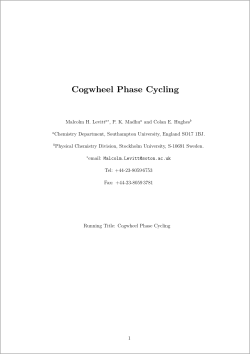Cogwheel Phase Cycling - University of Southampton